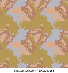 Abstract grey and green and brown background as UFO camouflage. Seamless repeat bright pattern usable as gray urban camo, wallpaper, backdrop or for print for textile or wrapping paper