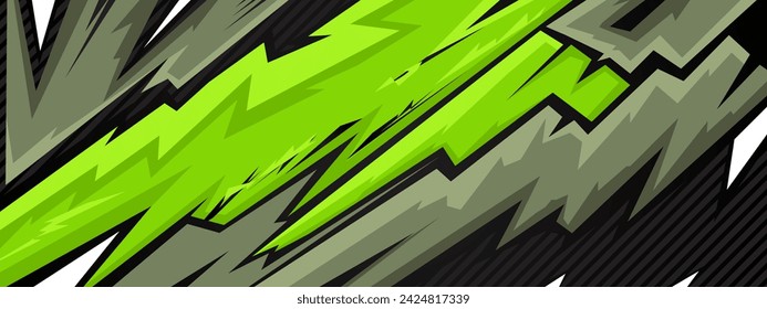 Abstract grey and green gaming background in futuristic style. Wide banner design
