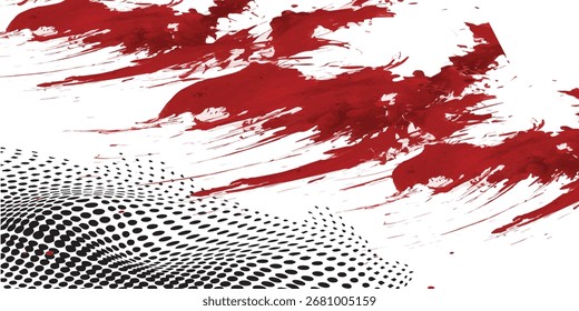Patrón de semitono gris Abstractas con remolino, puntos dinámicos y R