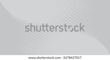 Abstract Grey Halftone Pattern with Swirling, Dynamic Dots and R