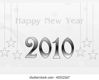 abstract grey hanging star, wave background with 2010