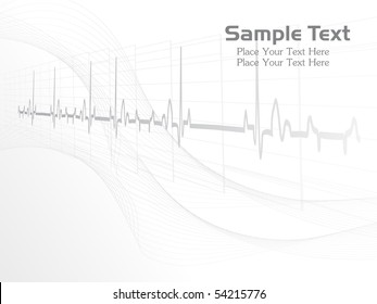 abstract grey heart beat, wavy background for doctor day