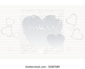 abstract grey heart shape pattern thank you