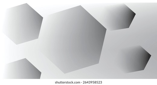 Abstract grey hexagonal white background. with elegant artistic style