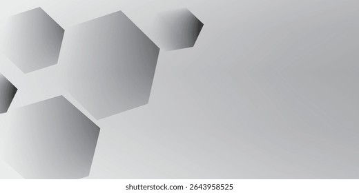 Abstract grey hexagonal white background. with elegant artistic style