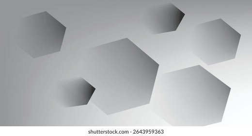 Abstract grey hexagonal white background. with elegant artistic style
