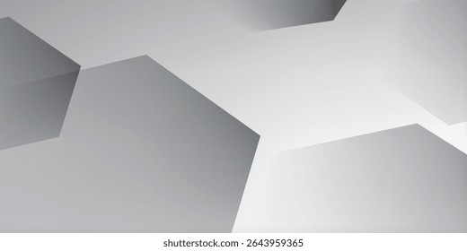 Abstract grey hexagonal white background. with elegant artistic style
