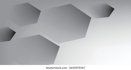 Abstract grey hexagonal white background. with elegant artistic style