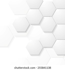 Abstract grey hexagons tech design. Vector background