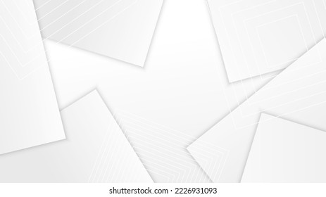 Abstract grey hi-tech geometric corporate white background