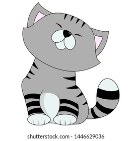 Abstract grey kitty. Vector illustration.