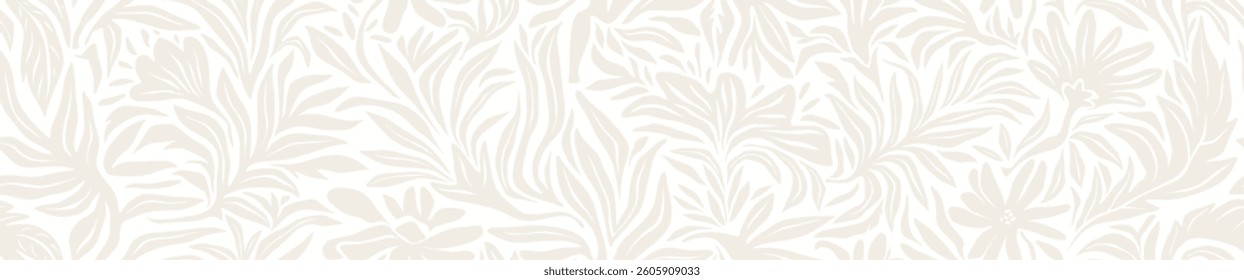 Abstract grey leaf shapes floral seamless pattern. floral leaves geometric pattern on white background.