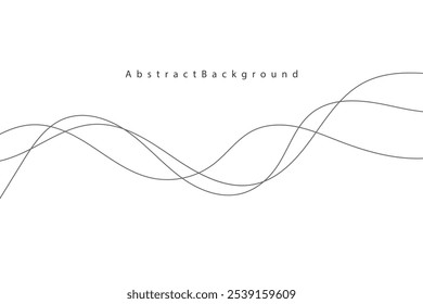 Abstract grey line art wave background	