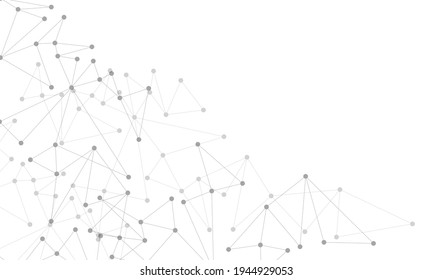 Resumen de líneas grises punto conectar red geométrica en blanco con tecnología de espacio en blanco ilustración vectorial de fondo futurista.