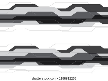 Abstract grey line polygon circuit technology on white design modern futuristic background vector illustration.