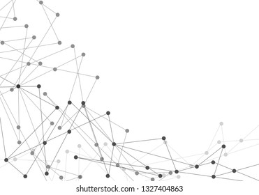Abstract grey line polygon spot connect network on white technology background vector illustration.