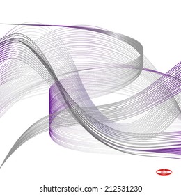 abstract grey line purple wave violet band on white background vector