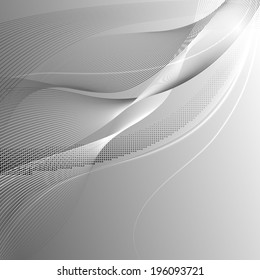 Abstract grey line waves, background