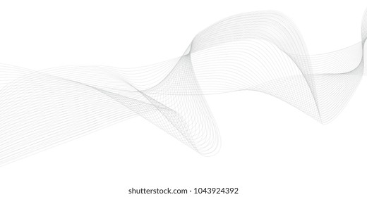 Abstract grey lines background. Curved lines vector backdrop for business card
