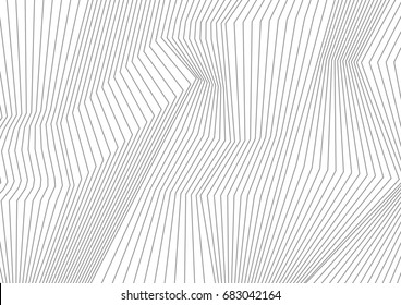 Abstract Grey Lines Refraction Geometric Background. Vector Tech Design