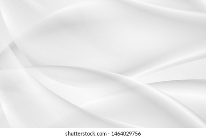 Abstract grey liquid flowing elegant waves graphic design. Smooth white silk wavy background. Vector illustration