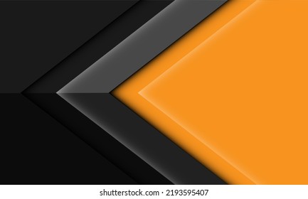 Abstrakter, grau-metallischer Pfeil in Richtung geometrischer auf Gelb mit Leerraum Design moderne futuristische Hintergrund, Vektorgrafik.