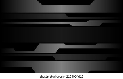 Abstract grey metallic black cyber futuristic technology geometric design modern background vector illustration.