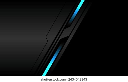 Abstract grey metallic black line cyber geometric yellow light on black blank space design modern futuristic technology background vector illustration.