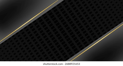 Abstract grey metallic circle mesh yellow light power geometric vector background design luxury creative illustration.