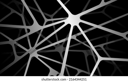 Abstract Grey Metallic Line Crack Overlap On Black Background Pattern Vector Illustration.