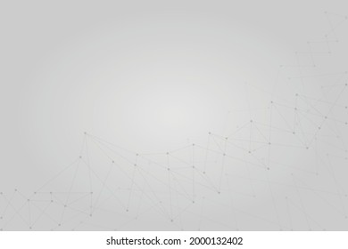 Abstract grey Network background with shiny light. Information in global future with data structure. Presentation template of business and blank space for design.
