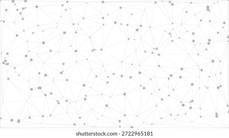 Abstrakter grauer Netzverbindungspunkt-Mesh-Hintergrund mit Knoten und verbindendem Webmuster und Vektorgrafik