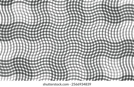 abstract grey oblique edgy irregular smooth wave line plaid pattern suitable for background.