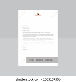 Abstract grey and orange Letterhead