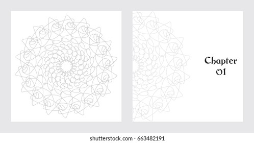 Abstract grey ornamental round pattern. Freedom seamless circle pattern with white background.