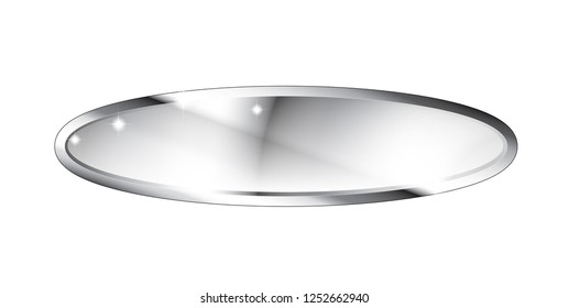 Abstract grey oval winter themed background with a silver frame and space for your text. Vector illustration.