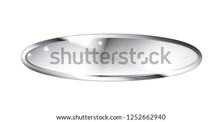 Abstract grey oval winter themed background with a silver frame and space for your text. Vector illustration.