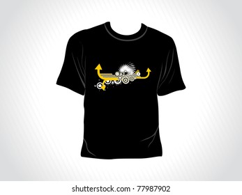 abstract grey panel lines background with isolated black tshirt