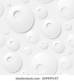 Abstract grey paper circles background. Vector design