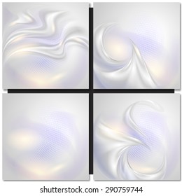 Abstract grey pearl waves. Vector background