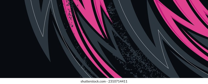 Abstract grey pink car decal wrap shape geometric design vector