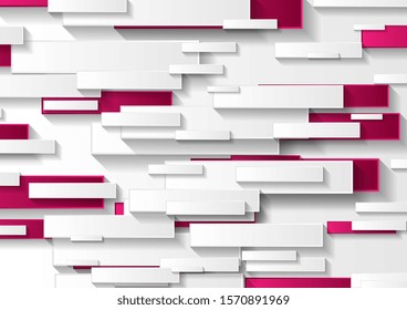 Resumen de fondo vectorial de rectángulos geométricos grises y rosados