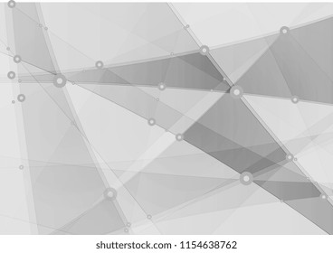 Abstract grey polygonal technology background. Geometric triangles vector design