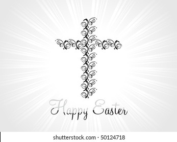 abstract grey rays background with isolated christmas cross