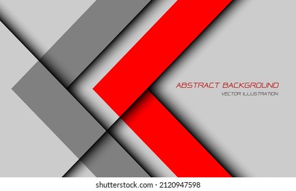 Abstract grey red arrow direction geometric design for creative modern futuristic background vector illustration.