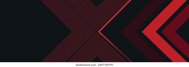 Abstract grey red arrow direction on dark empty space design with modern futuristic background. vector illustration.