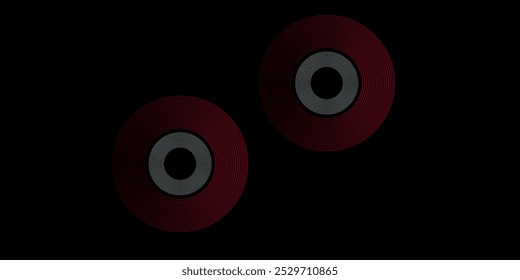 Abstract grey and red circle line vector on dark background. Modern simple overlap circle lines texture creative design. Suit for poster, cover, banner,