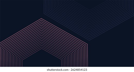 Abstract grey and red circle line vector on dark background. Modern simple overlap circle lines texture creative design. Suit for poster, cover, banner, flyer, brochure,