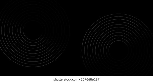 Abstract grey and red circle line vector on dark background. Modern simple overlap circle lines texture creative design. Suit for poster, cover, banner, flyer, brochure, presentation, website