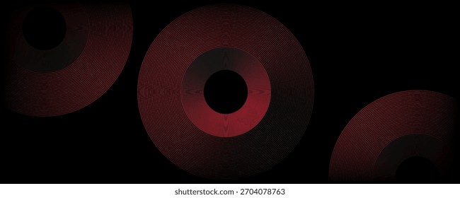 Abstractas Vector de línea circular gris y rojo sobre fondo oscuro. Diseño creativo moderno de textura de líneas circulares superpuestas simples. Vector Eps10
